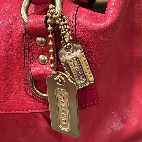 Coach Vintage Madison Sabrina Satchel Deep Pink Red Handbag Shoulder Bag Purse - Picture 4 of 14